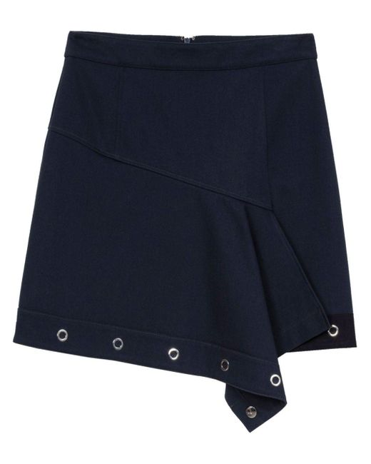 3.1 Phillip Lim Blue Deconstructed Cotton Asymmetric Skirt