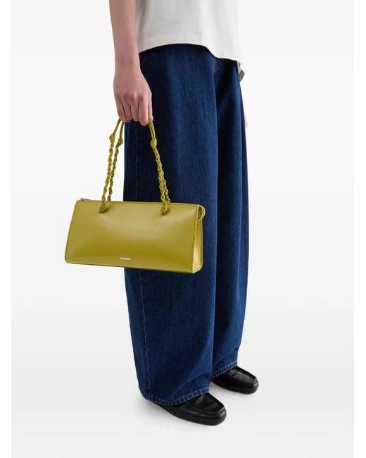 Jil Sander Blue Tangle Tent Leather Shoulder Bag