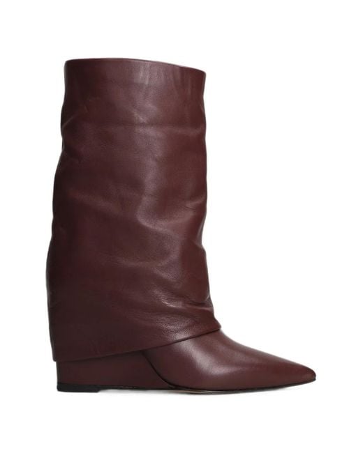 The Seller Brown Pointed-Toe Wedge Boots