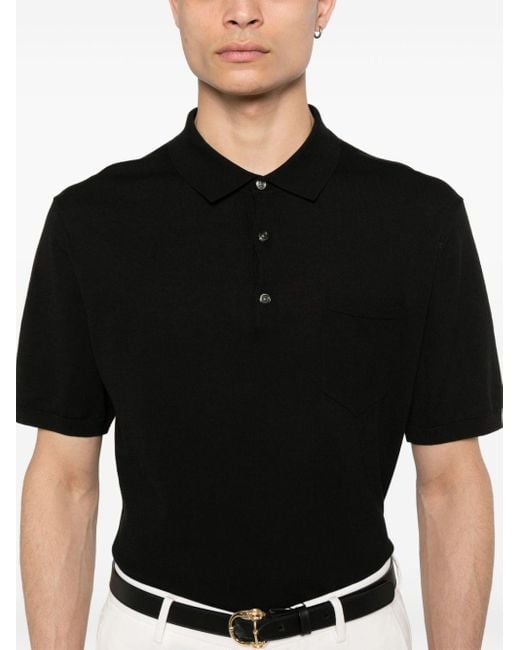 Boggi Black Cotton Polo Shirt for men