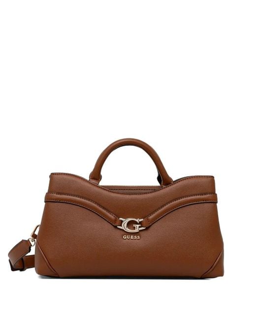 Borsa Tote Con Logo di Guess in Brown
