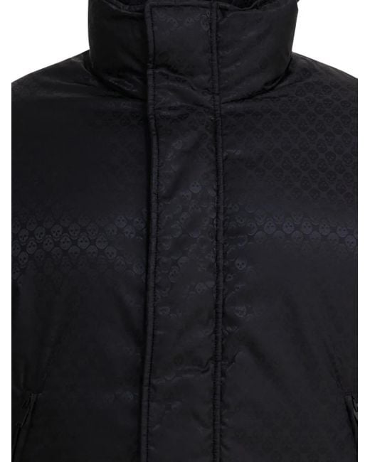 McQueen Black Zip-Up Padded Jacket for men