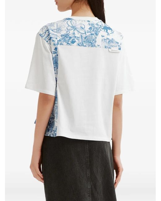 Musium Div. Blue Pleated-Hem T-Shirt