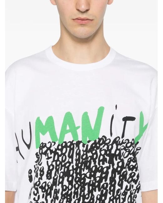 Comme des Garçons White Graphic-Print T-Shirt for men