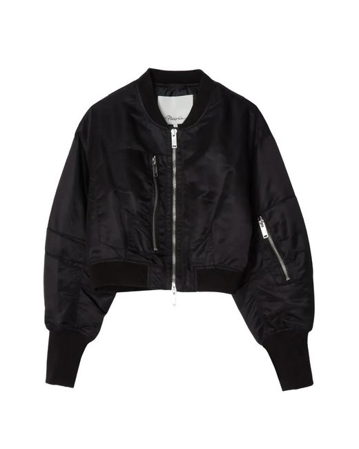 3.1 Phillip Lim Black Zip-Up Bomber Jacket