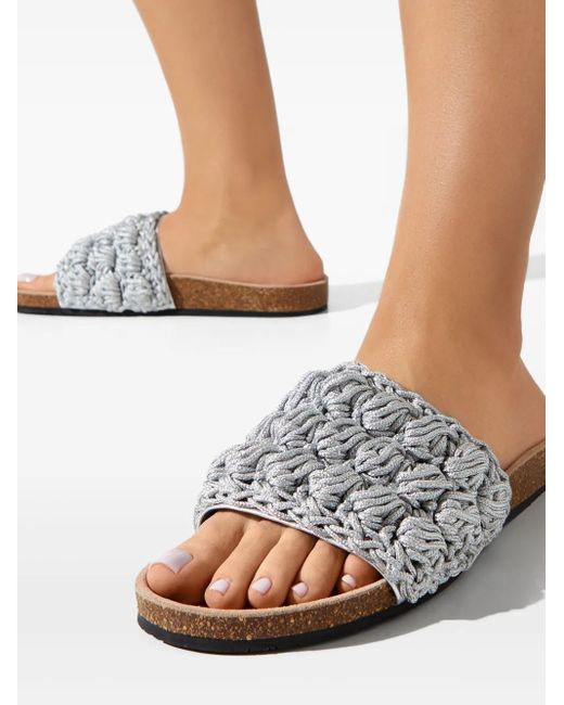 J.W. Anderson White Braided Flat Sandals