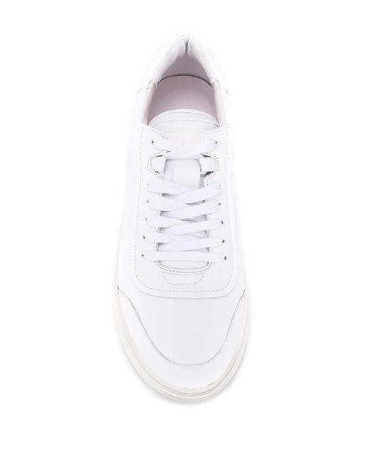 Primury White Low-Top Leather Sneakers for men