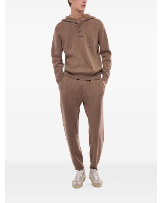 Fursac Brown Drawstring Track Pants for men