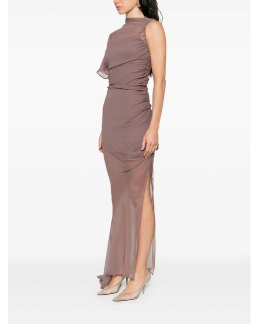 De La Vali Semi-Sheer Dress in Brown | Lyst