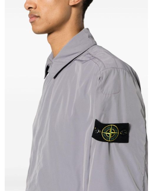 Stone Island Gray Compass-motif Coat for men