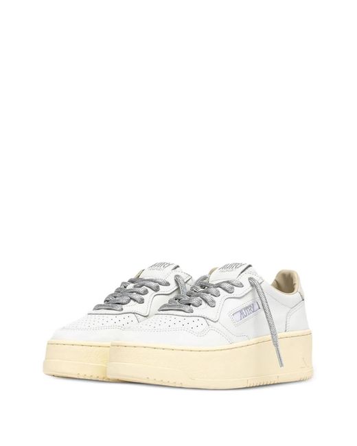 Autry White Medalist Platform Sneakers