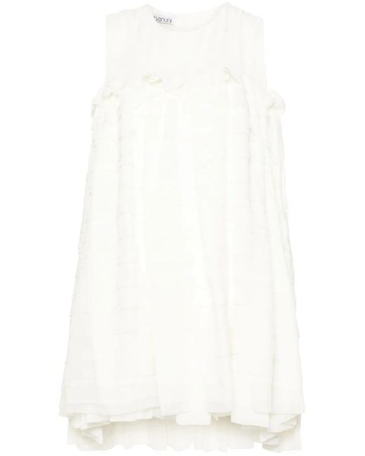 Baruni White Ruffled Mini Dress