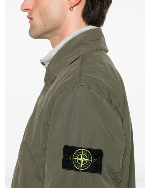 Stone Island Green Jacket With Hood for men