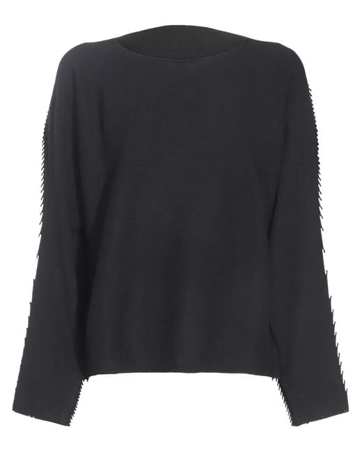 Issey Miyake Black Fringe-Detailing Jumper