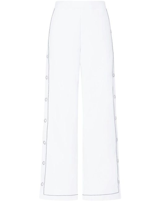 Rosetta Getty White Press-stud Wide-leg Trousers