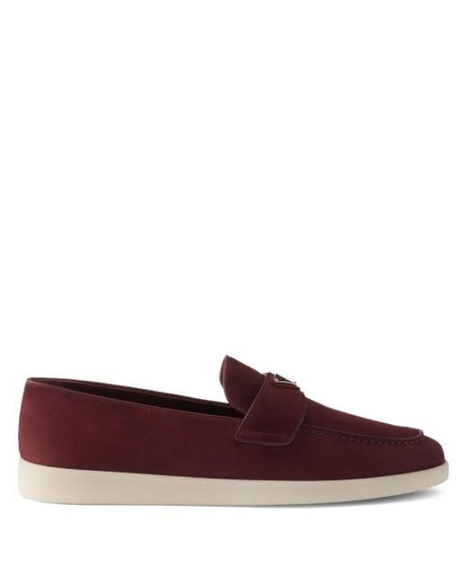 Prada Brown Suede Loafers for men