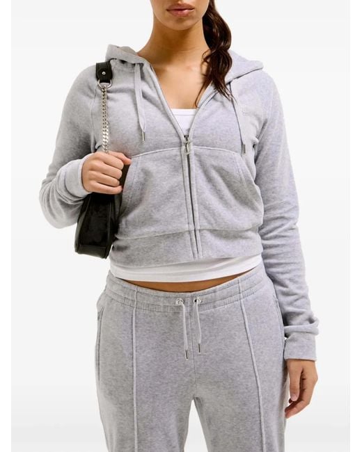 Juicy Couture Blue Logo-Detail Hoodie