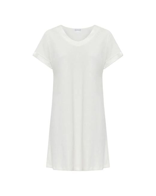 Hanro White Anilla Short-Sleeve Nightdress