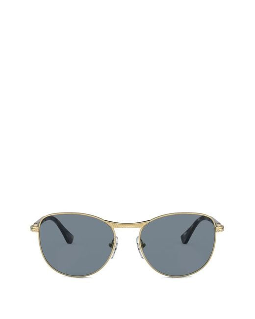 Persol Gray Diamond-Pattern Geometric-Frame Sunglasses