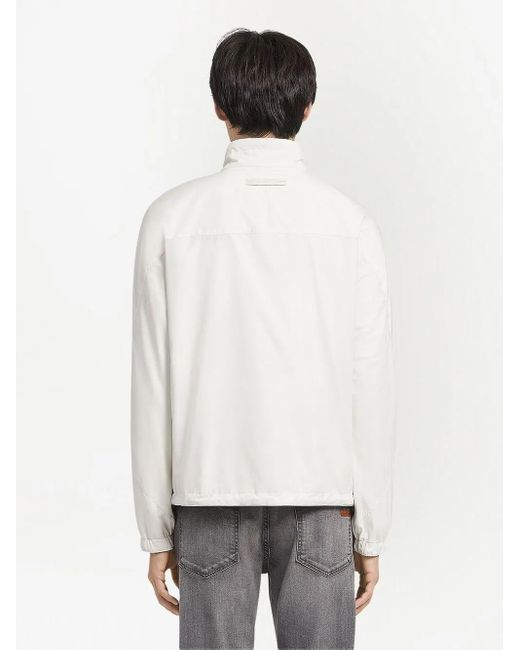 Zegna White Reversible Zip-Up Blouson for men