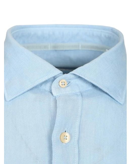 Al Duca D'aosta Blue Linen Shirt for men
