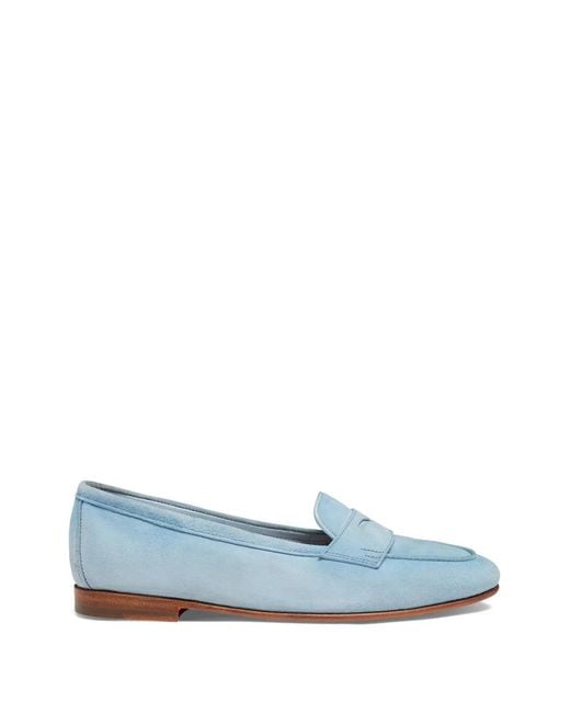 Santoni Blue Carla Suede Loafers