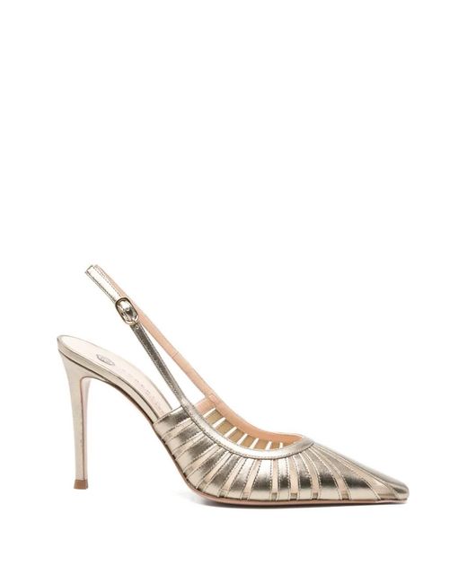 Roberto Festa White Cut-Out Slingback Sandals