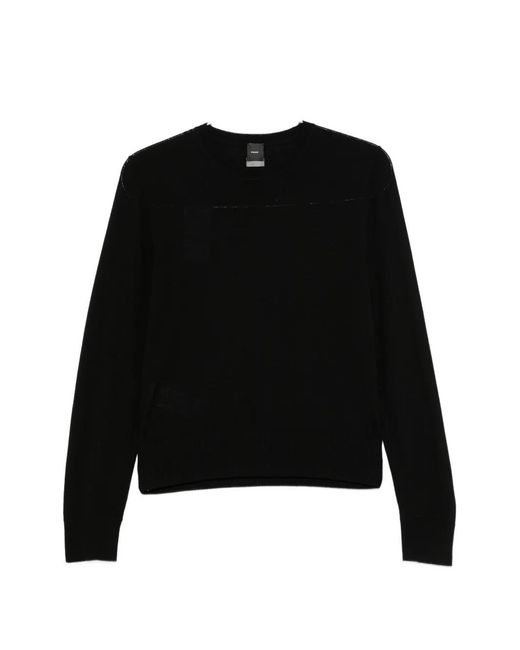 Pinko Black Lourdes Crew-Neck Sweater