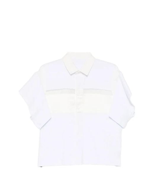 Sacai White Sheer Panel Shirt