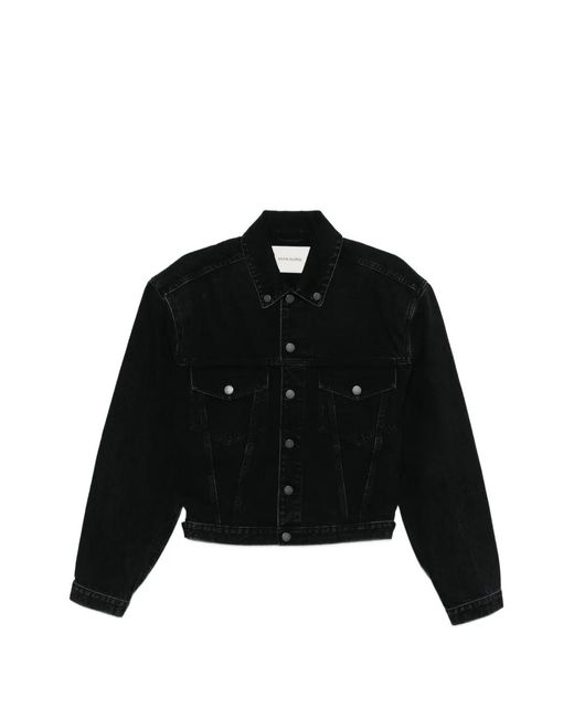 Entire studios Black Shrunken Denim Jacket