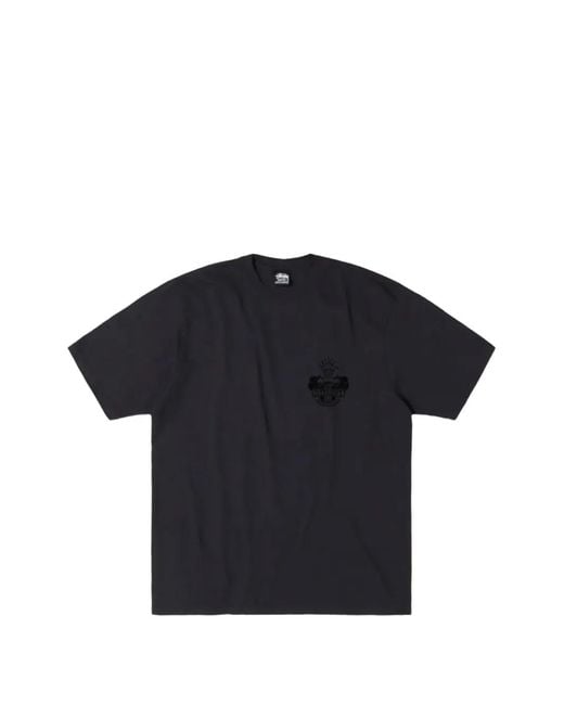 Stussy Blue Built To Last Pig Dyed Cotton T-Shirt