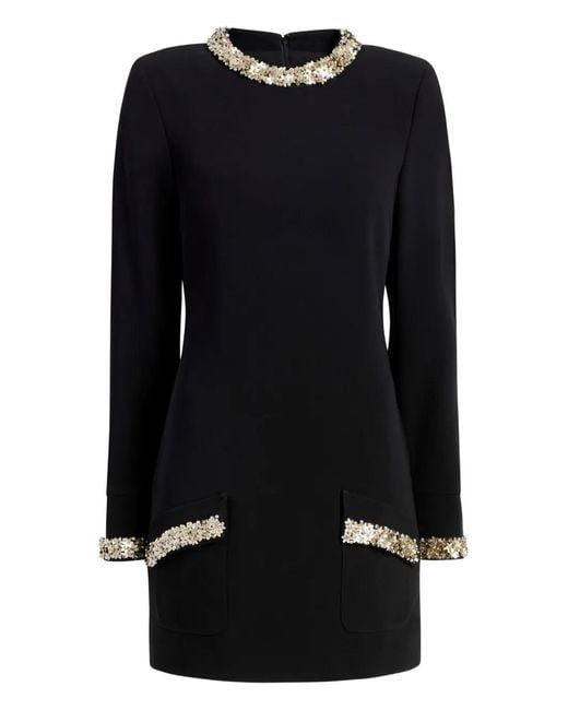 Cinq À Sept Black Flower Dots Embellished Dress