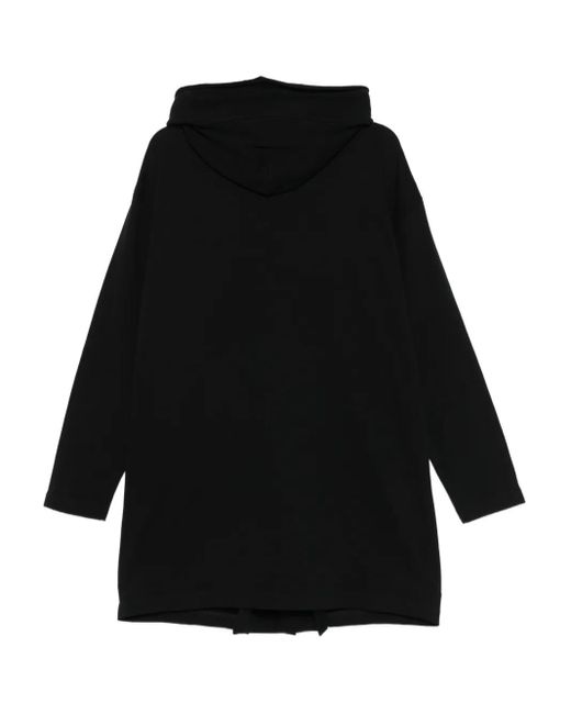 Yohji Yamamoto Black Hooded Button-Fastening Coat for men