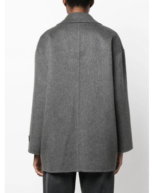 Brunello Cucinelli Gray Cashmere Monili Pea Coat