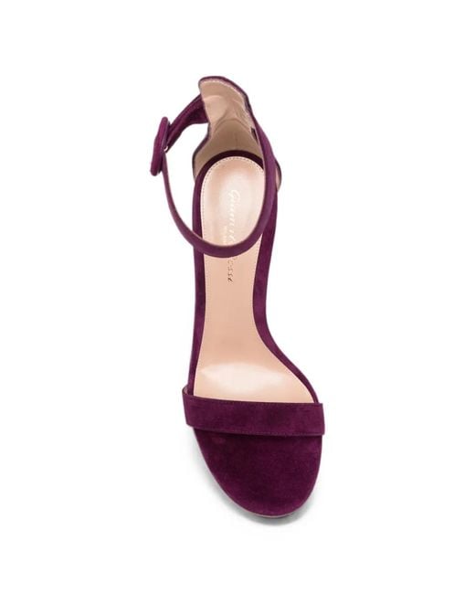 Gianvito Rossi Purple Buckle-Fastening Ankle-Strap Sandals