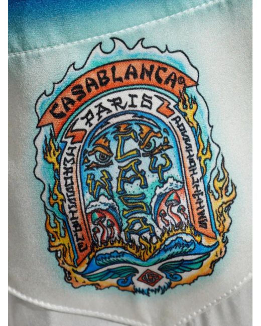 Casablanca Blue Silk Shorts for men