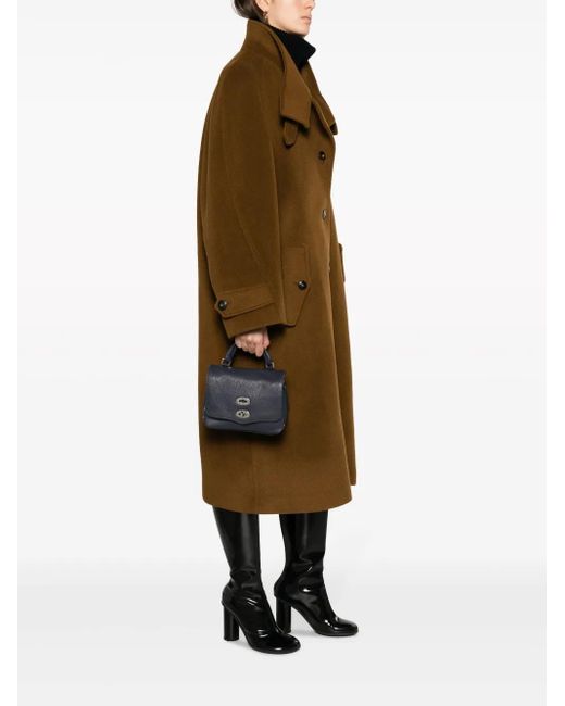 Zanellato Blue Small Postina Leather Crossbody Bag