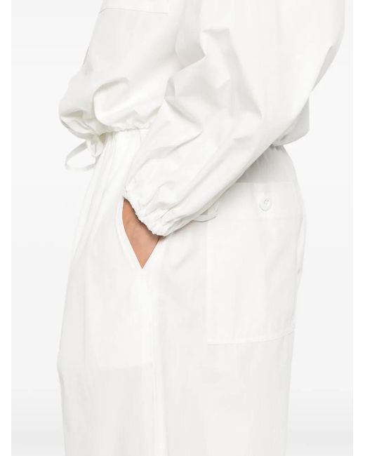 Weekend by Maxmara White Drawstring Wide-Leg Trousers
