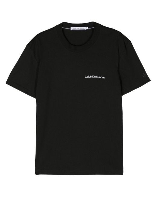 Camiseta con logo estampado Calvin Klein de hombre de color Black