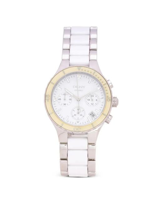 DKNY White Round-Face 38Mm Watch