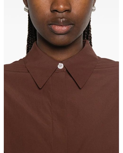 PT Torino Brown Emilia Belted Midi Shirt Dress