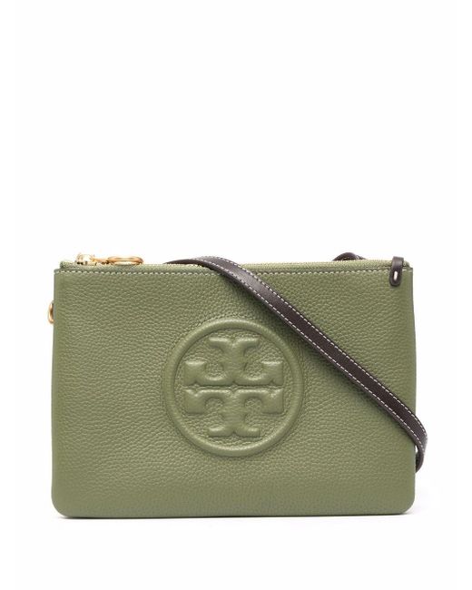 Tory Burch Leather Eleanor Clutch Bag in Green - Lyst