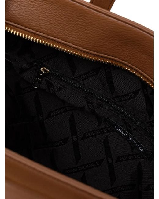 ARMANI EXCHANGE Brown Logo Satchel