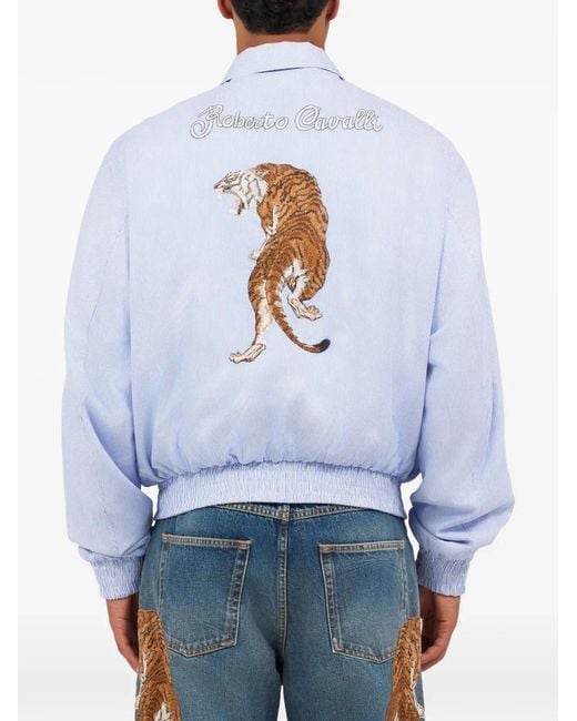 Roberto Cavalli Blue Baby Jaguar Reversible Jacket for men