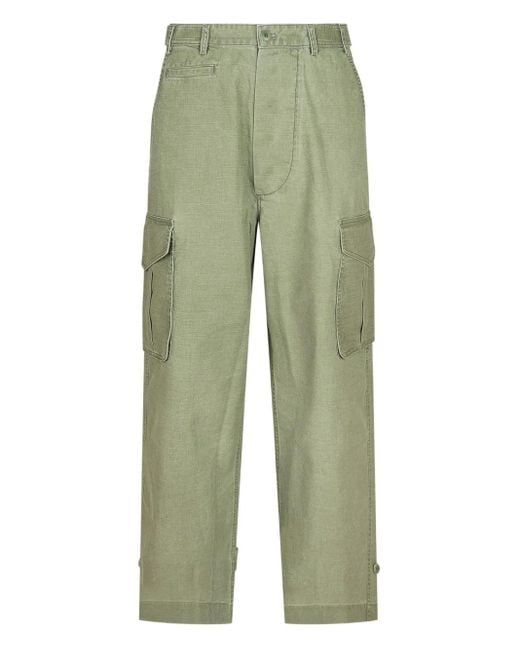 KENZO Green Adjustable Cargo Trousers for men