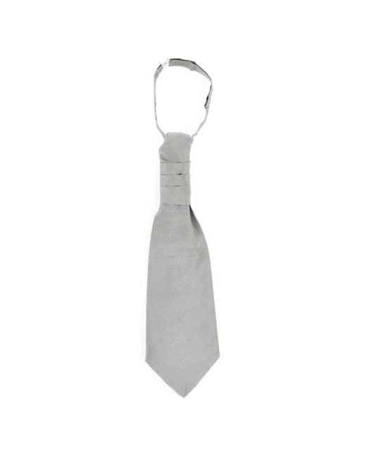 Corneliani White Textured Silk Pointed-Tip Tie for men