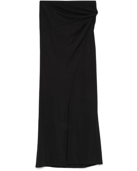 ANDAMANE Midi-Rok Met Wikkel-Effect in het Black