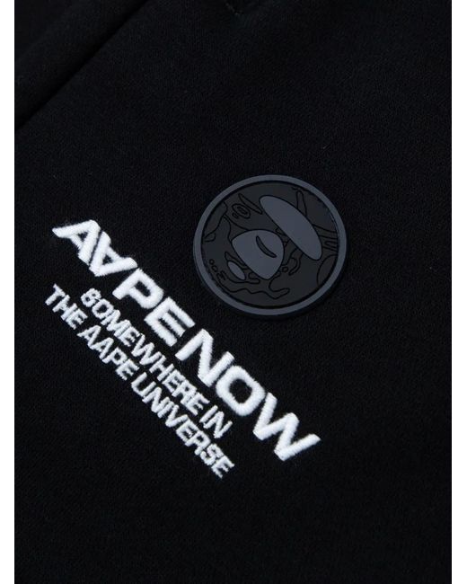 Aape By A Bathing Ape Black Moonface Patch Track Pants for men
