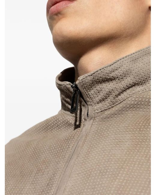 Emporio Armani Natural Perforated Suede Jacket for men