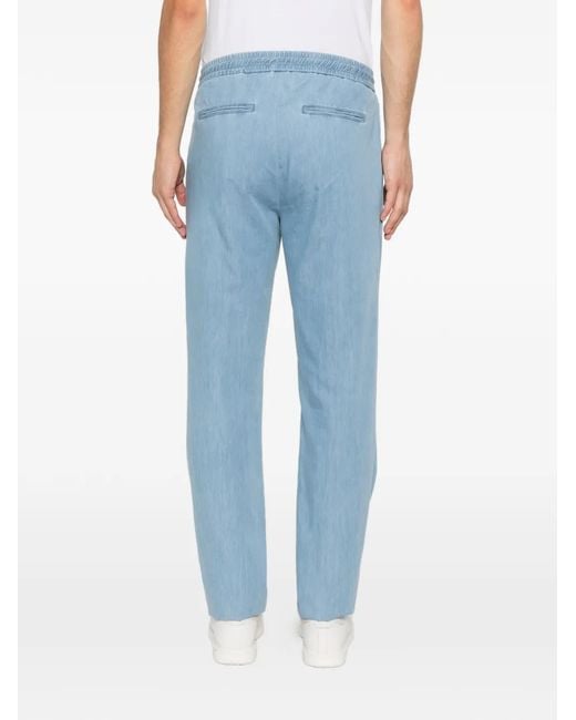 Panicale Blue Pantalon Plissé À Lien De Resserrage for men